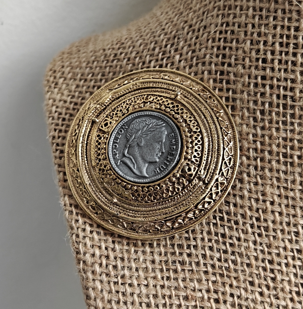 Vintage Faux Coil Napoleon Brooch